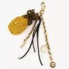 Pineapple bag charm in raffia, metal & leather Pineapple bag charm in raffia, metal & leather
