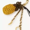 Pineapple bag charm in raffia, metal & leather Pineapple bag charm in raffia, metal & leather