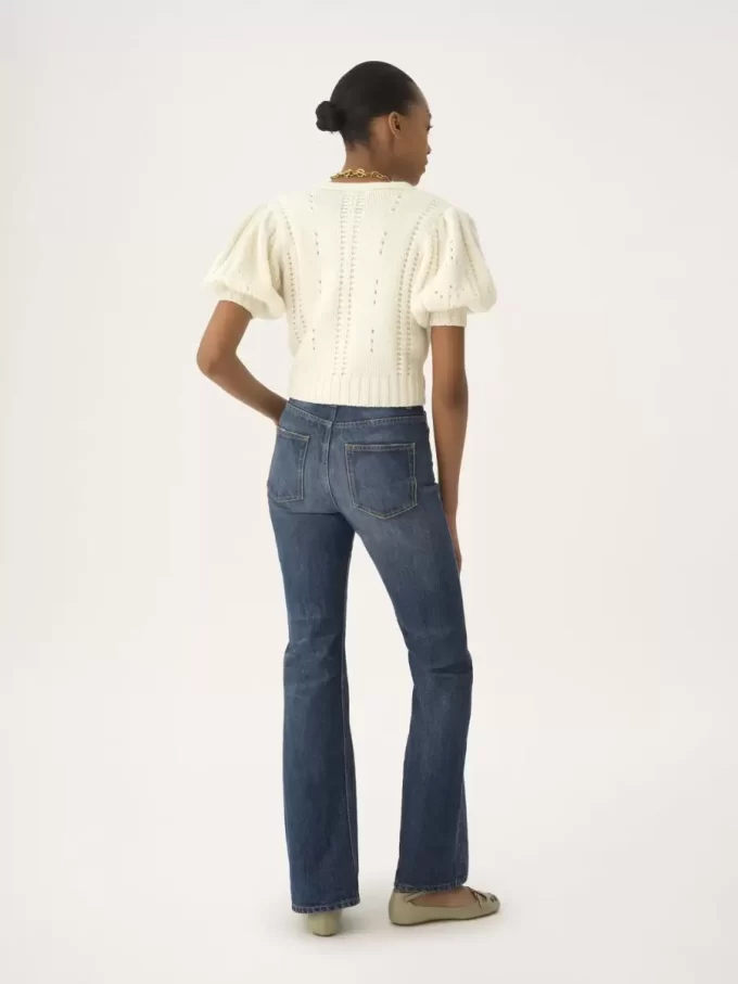 Puff-sleeve cardigan in a wool & cashmere knit Puff-sleeve cardigan in a wool & cashmere knit