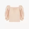 Puff-sleeve pleated top in silk poplin Puff-sleeve pleated top in silk poplin