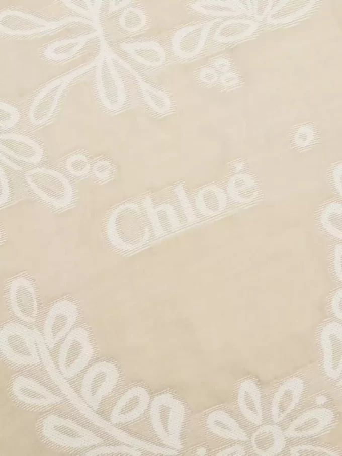 Rectangular stole in wool & silk broderie anglaise Rectangular stole in wool & silk broderie anglaise