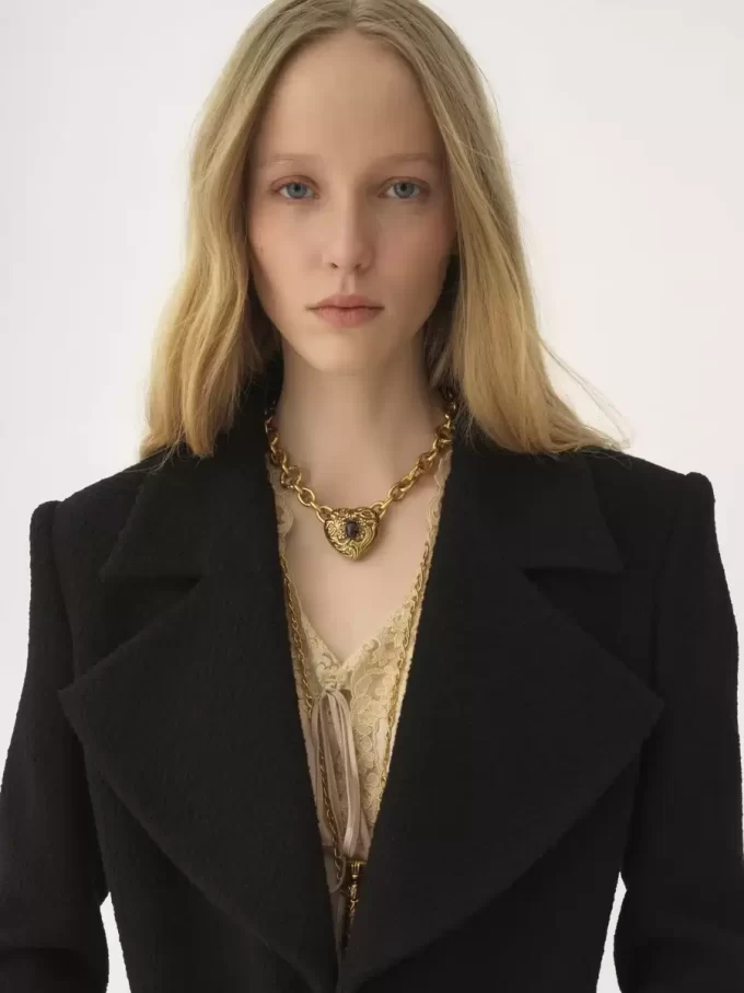 Riding coat in wool bouclette Riding coat in wool bouclette