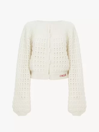 Round-neck cardigan in a wool & cashmere knit Round-neck cardigan in a wool & cashmere knit