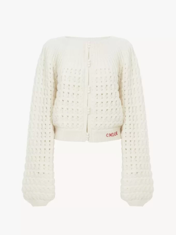 Round-neck cardigan in a wool & cashmere knit Round-neck cardigan in a wool & cashmere knit