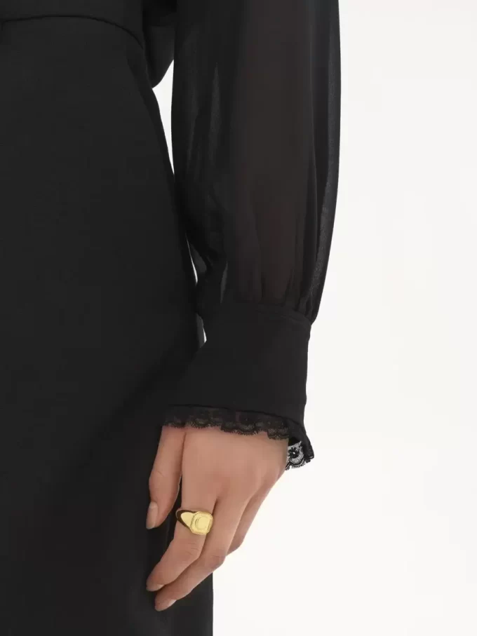 Ruffled blouse in silk georgette Ruffled blouse in silk georgette