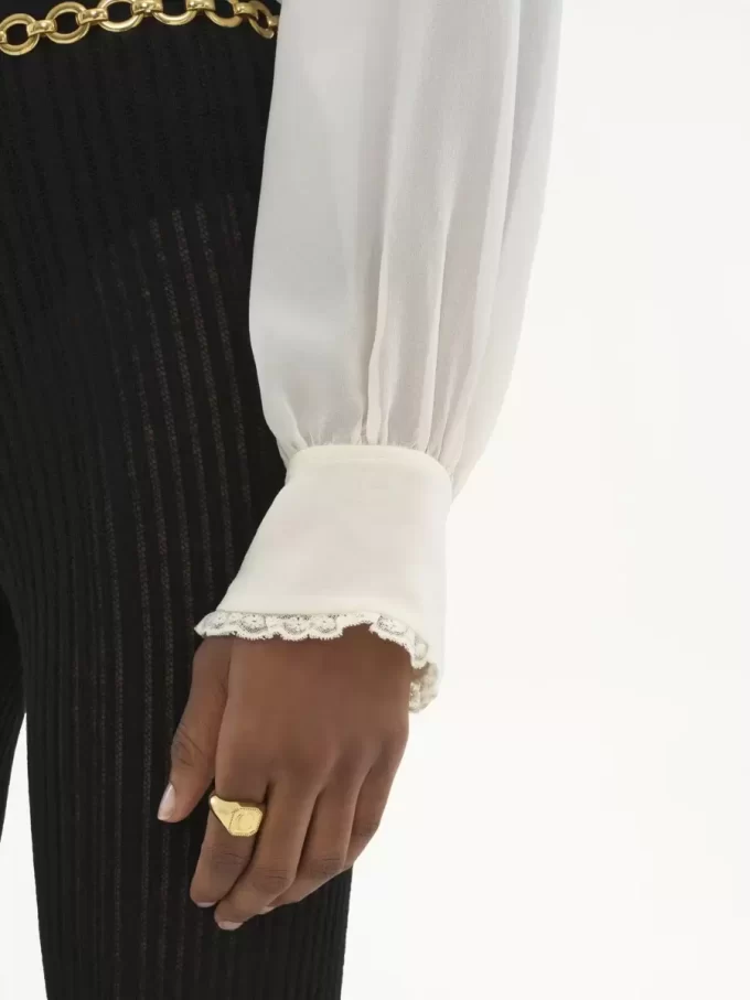 Ruffled blouse in silk georgette Ruffled blouse in silk georgette