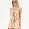 Ruffled camisole top in silk charmeuse & lace Ruffled camisole top in silk charmeuse & lace