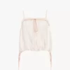 Ruffled camisole top in silk habotai Ruffled camisole top in silk habotai