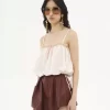 Ruffled camisole top in silk habotai Ruffled camisole top in silk habotai