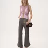Ruffled flared pants in leather Ruffled flared pants in leather