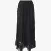 Ruffled midi skirt in floral lace jacquard Ruffled midi skirt in floral lace jacquard