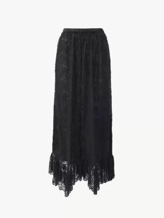 Ruffled midi skirt in floral lace jacquard Ruffled midi skirt in floral lace jacquard