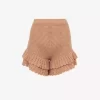 Ruffled mini shorts in crochet knit Ruffled mini shorts in crochet knit