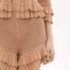 Ruffled mini shorts in crochet knit Ruffled mini shorts in crochet knit