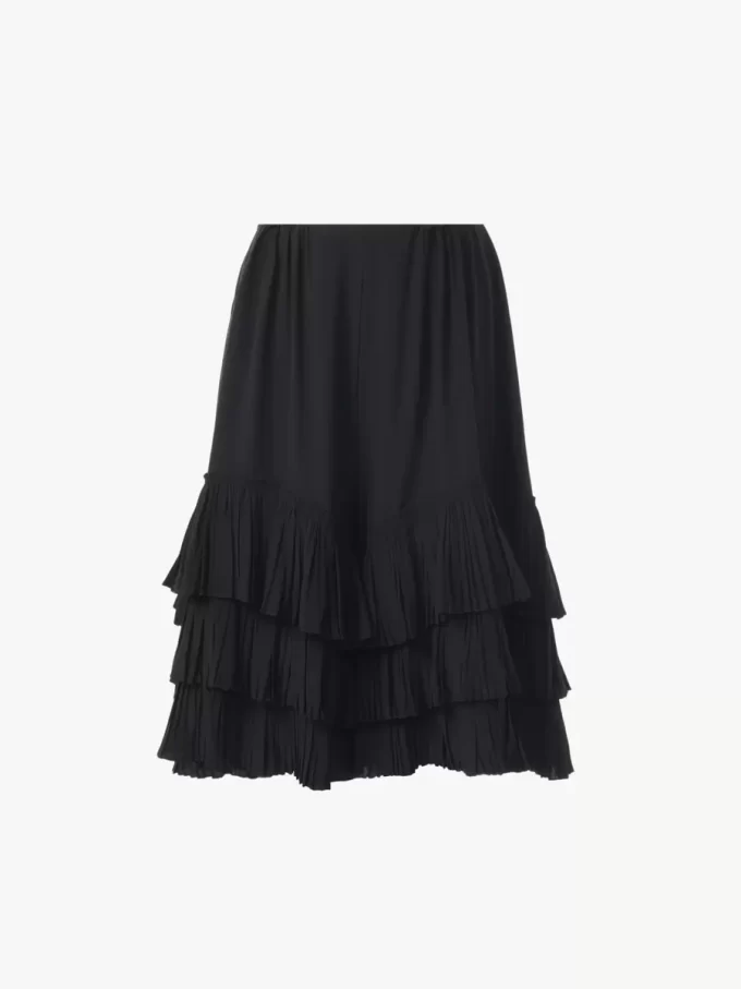 Ruffled tiered shorts in crêpe de chine Ruffled tiered shorts in crêpe de chine