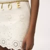 Scalloped mini skirt in a cotton mix