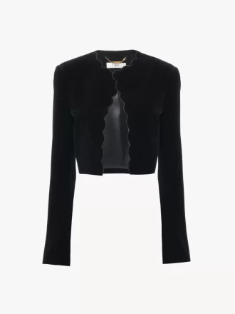 Scalloped Spencer jacket in velvet