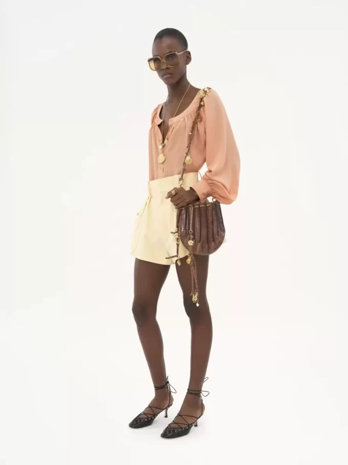 Scoop-neck blouse in crêpe de chine Scoop-neck blouse in crêpe de chine