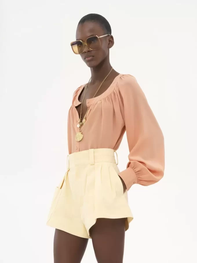 Scoop-neck blouse in crêpe de chine Scoop-neck blouse in crêpe de chine