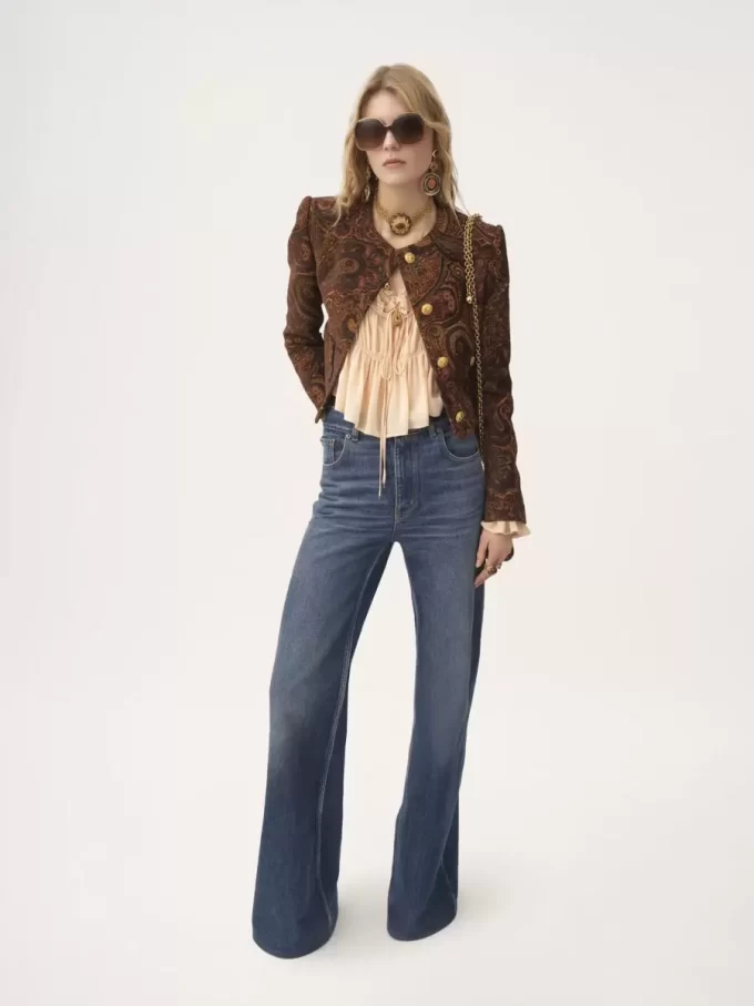 Scoop-neck cropped top in silk georgette & lace Scoop-neck cropped top in silk georgette & lace