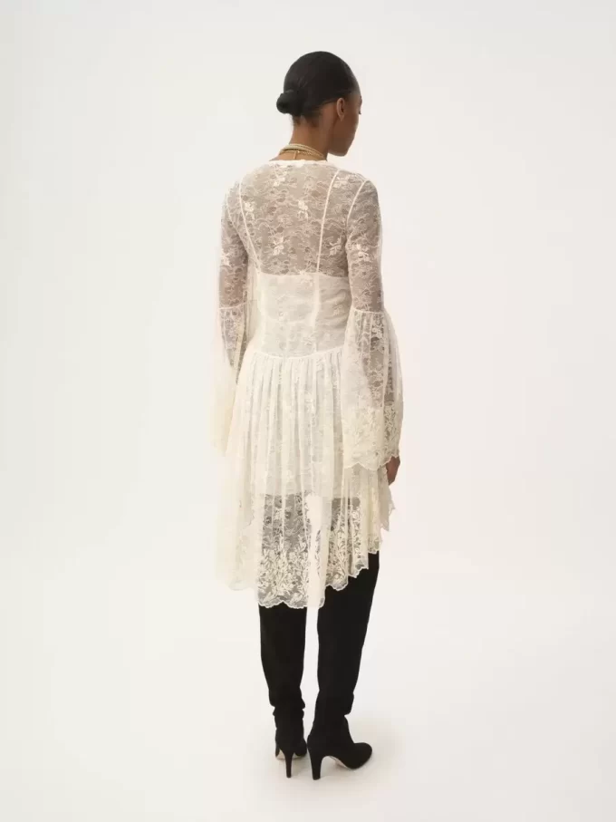 Scoop-neck mini dress in embroidered lace Scoop-neck mini dress in embroidered lace