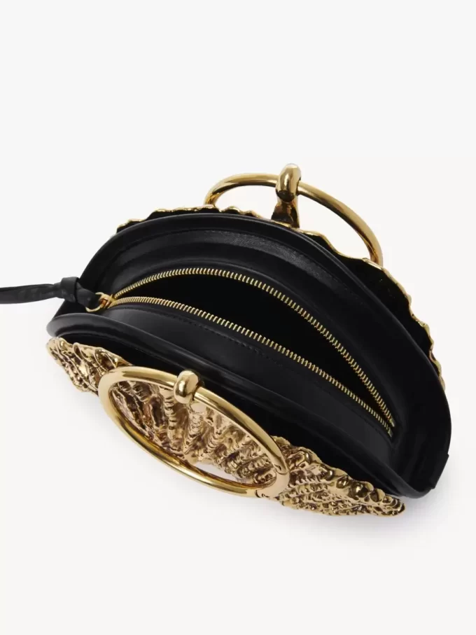 Sea Treasures Shell zipped clutch in soft leather & metal Sea Treasures Shell zipped clutch in soft leather & metal