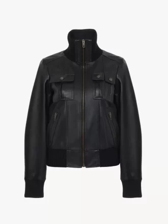 Short blouson in leather