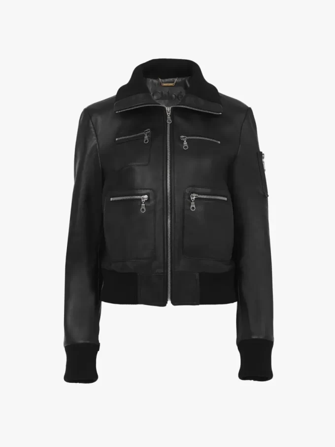 Short blouson in leather Short blouson in leather