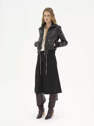 Short blouson in leather