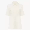 Short-sleeve blouse in crêpe de chine Short-sleeve blouse in crêpe de chine