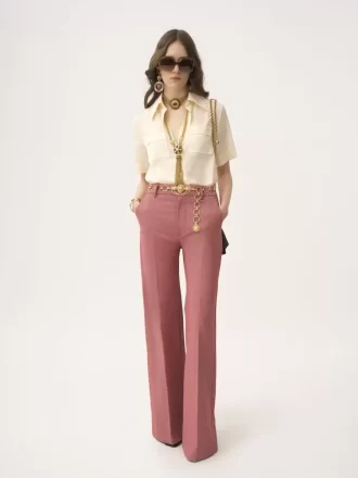 Short-sleeve blouse in crêpe de chine Short-sleeve blouse in crêpe de chine