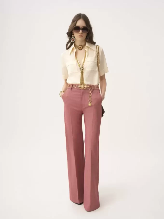 Short-sleeve blouse in crêpe de chine Short-sleeve blouse in crêpe de chine