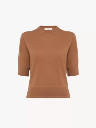 Short-sleeve logo sweater in a fine merino wool knit Short-sleeve logo sweater in a fine merino wool knit