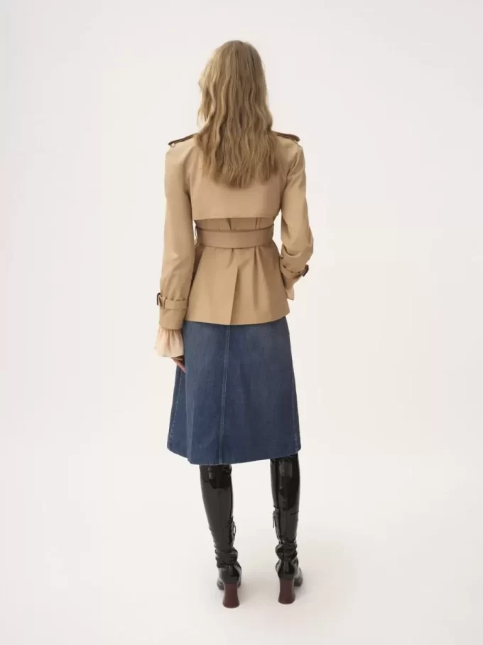 Short trench coat in cotton gabardine Short trench coat in cotton gabardine