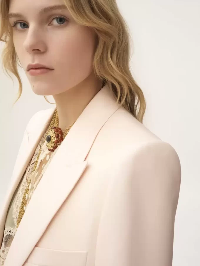 Single-breasted tailored jacket in wool gabardine Single-breasted tailored jacket in wool gabardine