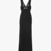 Sleeveless column dress in silk jacquard & lace Sleeveless column dress in silk jacquard & lace