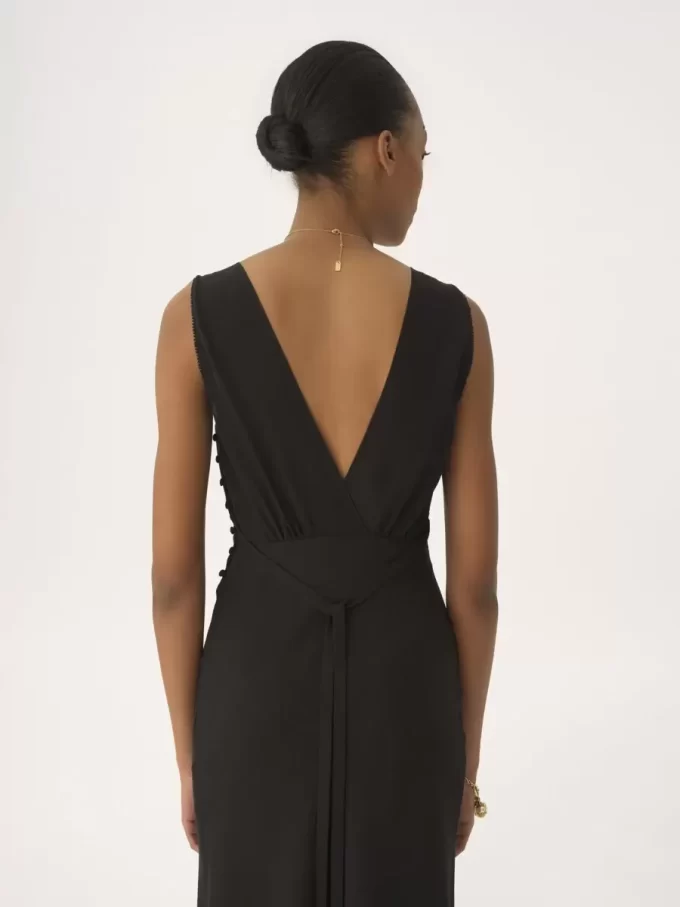 Sleeveless column dress in silk jacquard & lace Sleeveless column dress in silk jacquard & lace