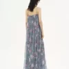 Sleeveless long dress in silk mousseline Sleeveless long dress in silk mousseline
