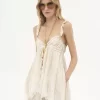 Sleeveless top in washed silk pongé & lace Sleeveless top in washed silk pongé & lace