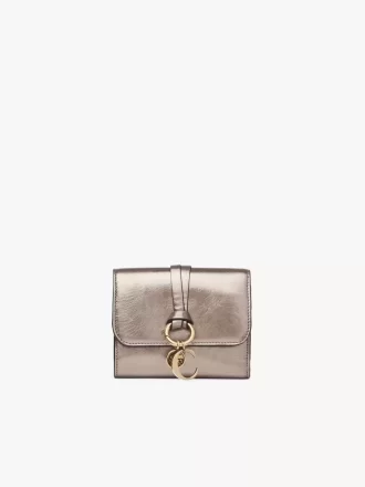 Small Alphabet tri-fold in metallized leather Small Alphabet tri-fold in metallized leather