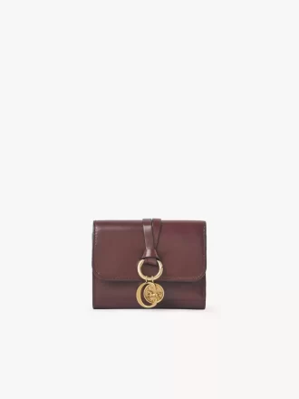 Small Alphabet tri-fold in shiny leather