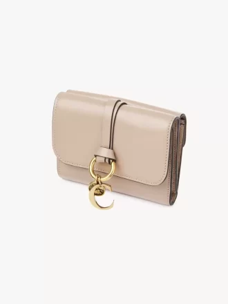 Small Alphabet tri-fold in shiny leather