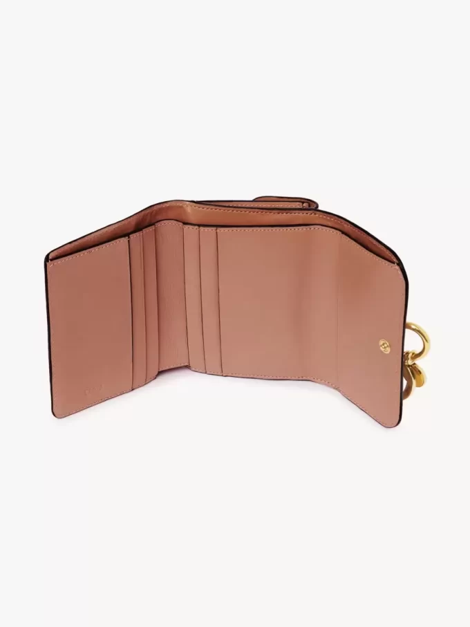 Small Alphabet tri-fold in shiny leather