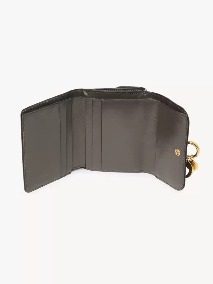 Small Alphabet tri-fold in shiny leather Small Alphabet tri-fold in shiny leather