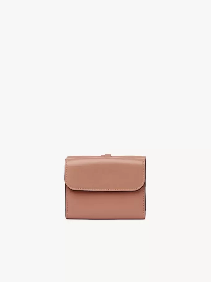 Small Alphabet tri-fold in shiny leather