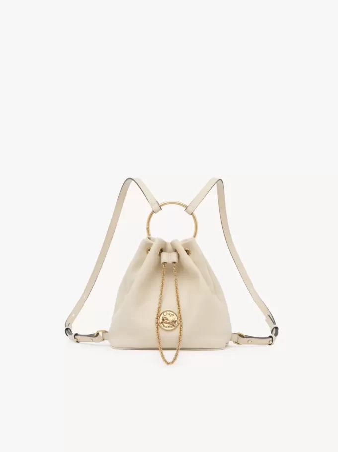 Small Bracelet backpack in grained leather Small Bracelet backpack in grained leather