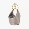 Small Bracelet handbag in metallized leather
