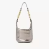 Small Bracelet handbag in metallized leather