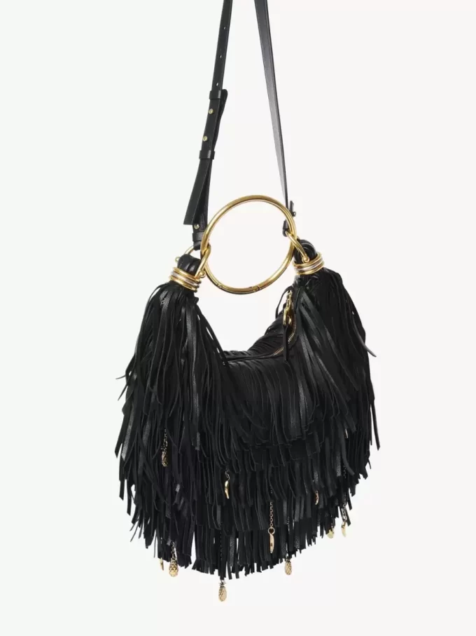 Small Bracelet Hobo bag in fringed leather Small Bracelet Hobo bag in fringed leather