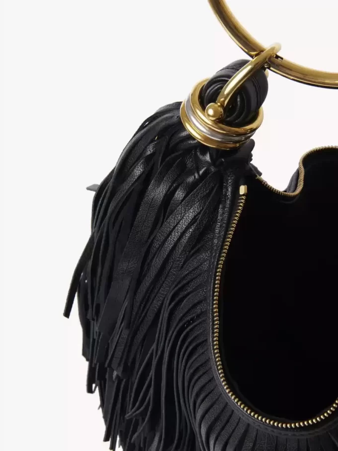 Small Bracelet Hobo bag in fringed leather Small Bracelet Hobo bag in fringed leather